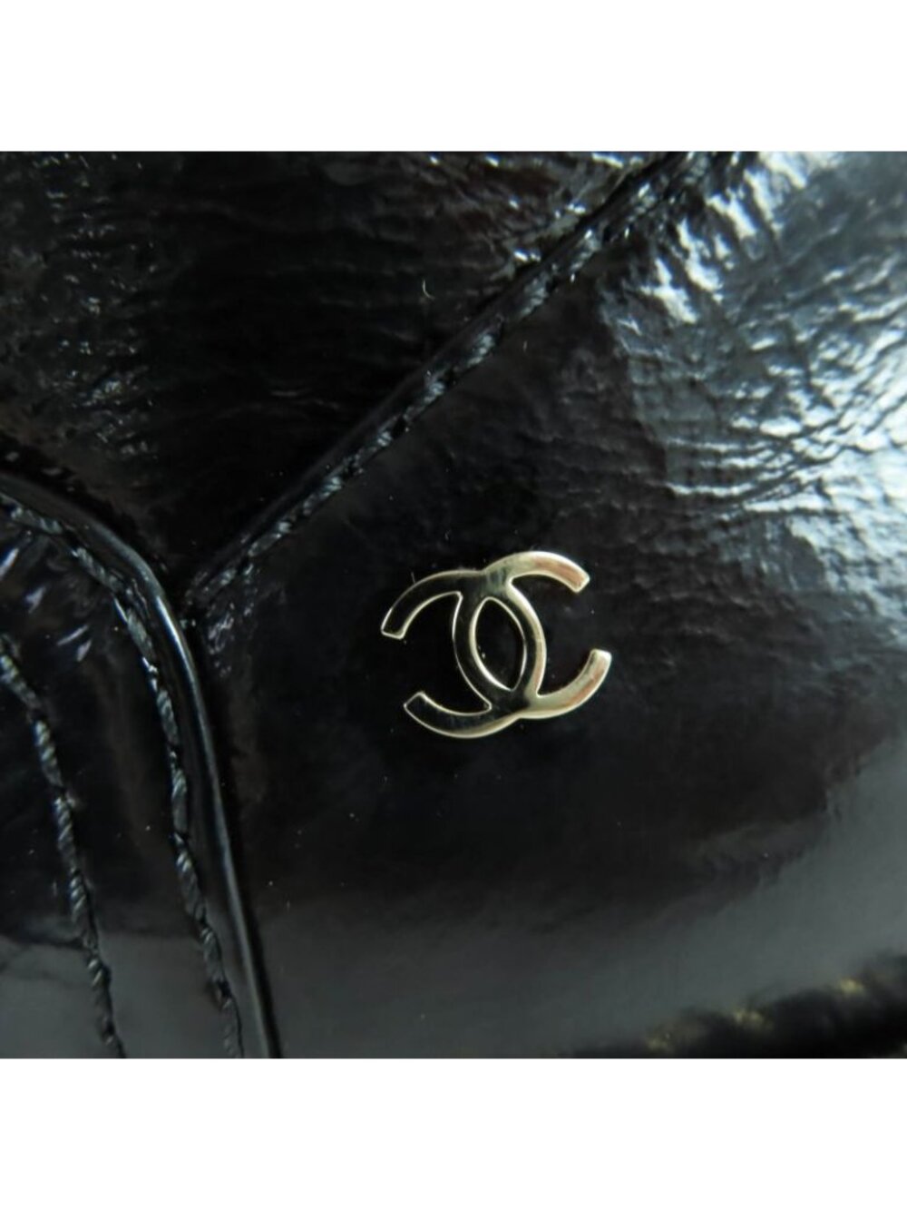 Chanel Coco Mark Boa Leather Short Boots Black 36 Boxes - Picture 9 of 13